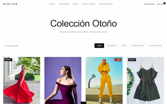 E-commerce a Medida — vista principal